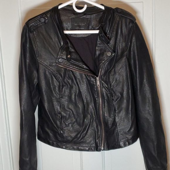 SANCTUARY | Vegan Leather Motorcycle Jacket Size‎ Medium - Picture 1 of 6